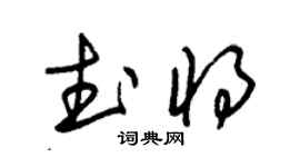 朱錫榮武將草書個性簽名怎么寫