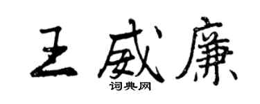 曾慶福王威廉行書個性簽名怎么寫