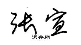 朱錫榮張宣草書個性簽名怎么寫