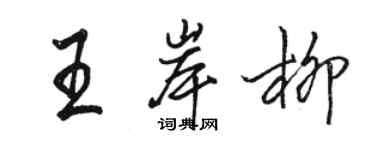 駱恆光王岸柳行書個性簽名怎么寫