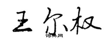 曾慶福王爾權行書個性簽名怎么寫