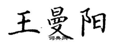 丁謙王曼陽楷書個性簽名怎么寫