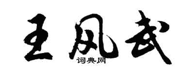 胡問遂王風武行書個性簽名怎么寫