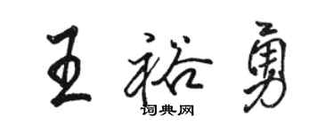 駱恆光王裕勇行書個性簽名怎么寫