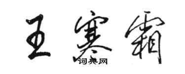 駱恆光王寒霜行書個性簽名怎么寫