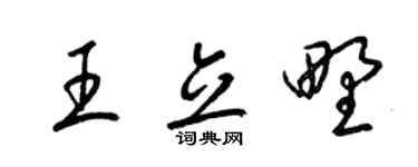 梁錦英王立野草書個性簽名怎么寫