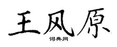 丁謙王風原楷書個性簽名怎么寫