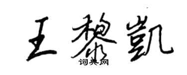 王正良王黎凱行書個性簽名怎么寫