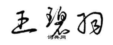 曾慶福王碧羽草書個性簽名怎么寫