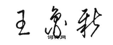 駱恆光王魯新草書個性簽名怎么寫