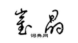 梁錦英崔晶草書個性簽名怎么寫