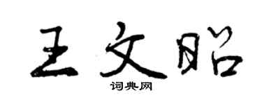 曾慶福王文昭行書個性簽名怎么寫
