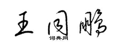 梁錦英王同鵬草書個性簽名怎么寫