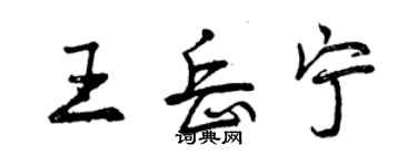 曾慶福王岳寧行書個性簽名怎么寫