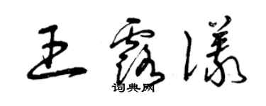 曾慶福王露儀草書個性簽名怎么寫