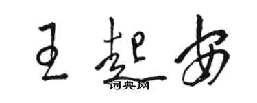 駱恆光王起安草書個性簽名怎么寫