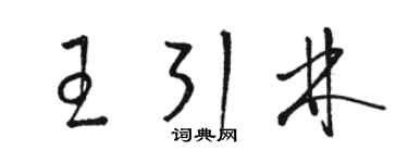 駱恆光王引林草書個性簽名怎么寫