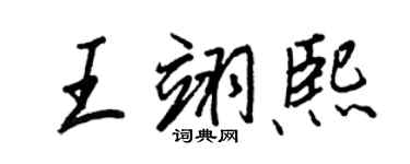 王正良王翊熙行書個性簽名怎么寫