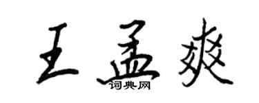 王正良王孟爽行書個性簽名怎么寫