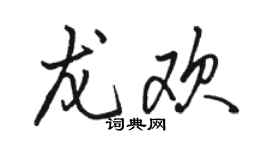 駱恆光龍歡行書個性簽名怎么寫