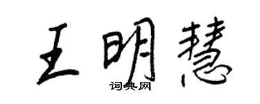 王正良王明慧行書個性簽名怎么寫