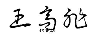 曾慶福王高非草書個性簽名怎么寫