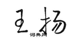 駱恆光王揚草書個性簽名怎么寫
