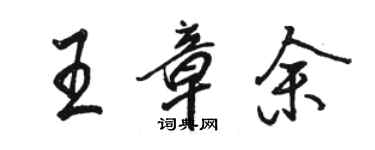 駱恆光王章余行書個性簽名怎么寫