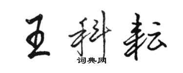 駱恆光王科耘行書個性簽名怎么寫