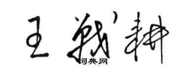 駱恆光王戰耕草書個性簽名怎么寫