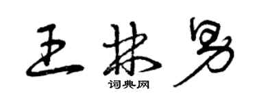 曾慶福王林男草書個性簽名怎么寫