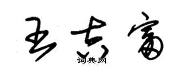 朱錫榮王吉富草書個性簽名怎么寫