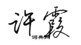 駱恆光許霞行書個性簽名怎么寫