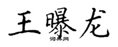 丁謙王曝龍楷書個性簽名怎么寫