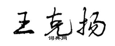 曾慶福王克揚行書個性簽名怎么寫