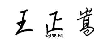 王正良王正嵩行書個性簽名怎么寫