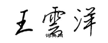 王正良王雲洋行書個性簽名怎么寫