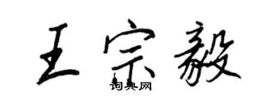 王正良王宗毅行書個性簽名怎么寫