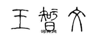 陳聲遠王智文篆書個性簽名怎么寫