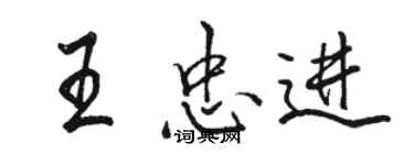 駱恆光王忠進行書個性簽名怎么寫