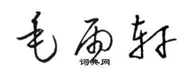 駱恆光毛雨軒草書個性簽名怎么寫