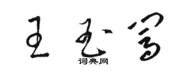 駱恆光王玉闖草書個性簽名怎么寫