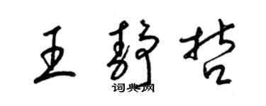 梁錦英王靜哲草書個性簽名怎么寫