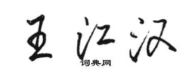 駱恆光王江漢行書個性簽名怎么寫