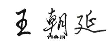 駱恆光王朝延行書個性簽名怎么寫