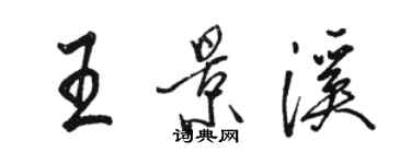 駱恆光王景溪行書個性簽名怎么寫