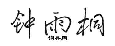 駱恆光鍾雨桐行書個性簽名怎么寫