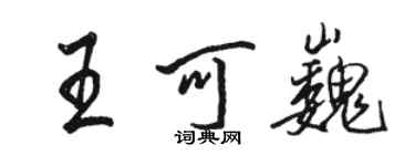 駱恆光王可巍行書個性簽名怎么寫