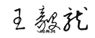 駱恆光王毅龍草書個性簽名怎么寫