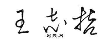 駱恆光王志哲草書個性簽名怎么寫